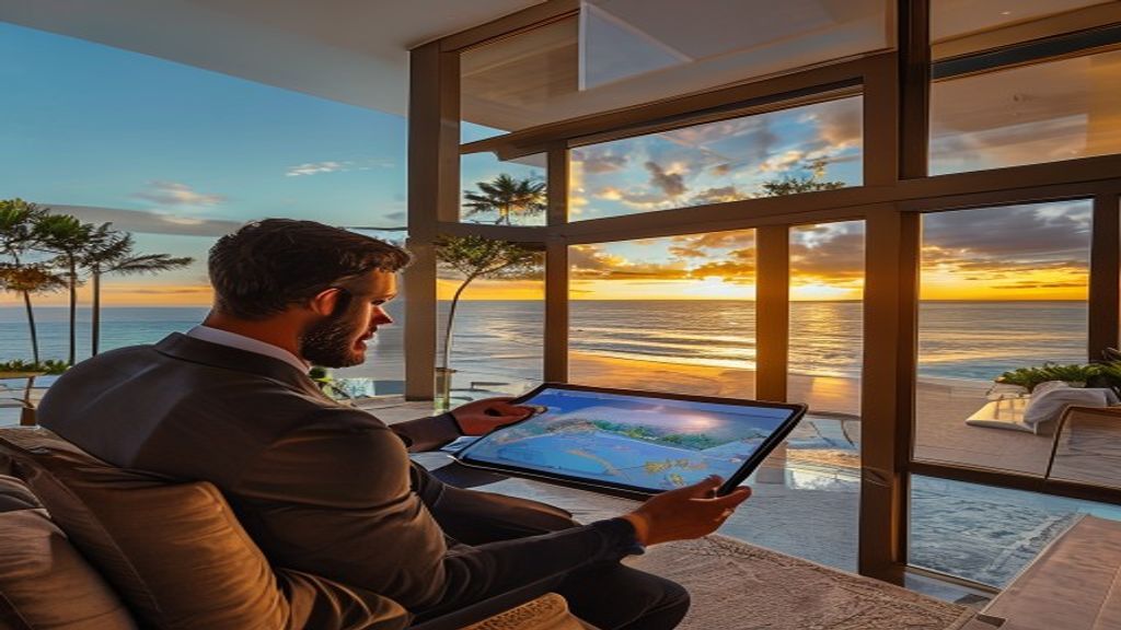 Luxurious beach mansion with ocean view, private pool, and spacious deck, available for sale