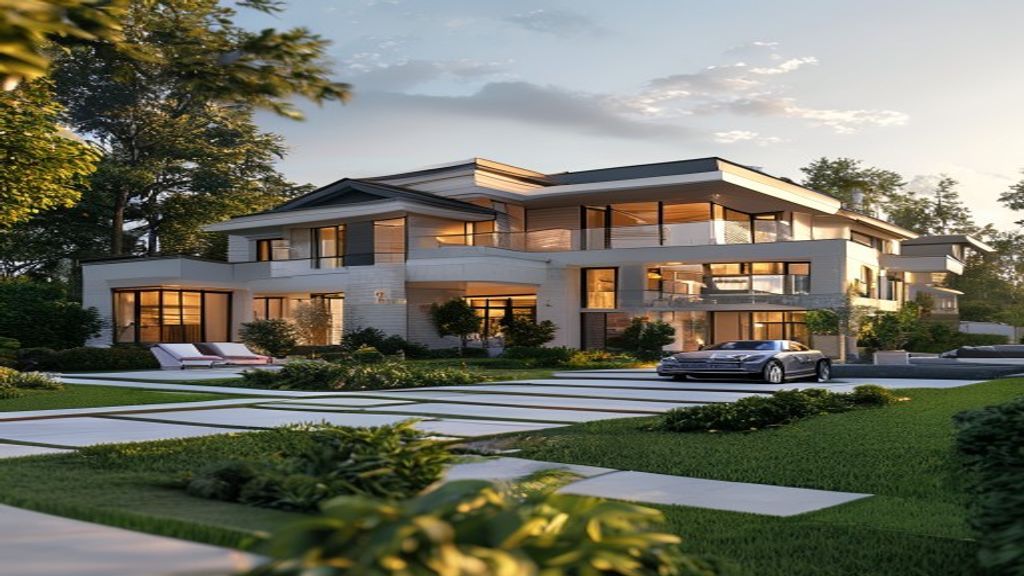 Elegant modern mansion with panoramic views, showcasing upscale living spaces for discerning buyers.