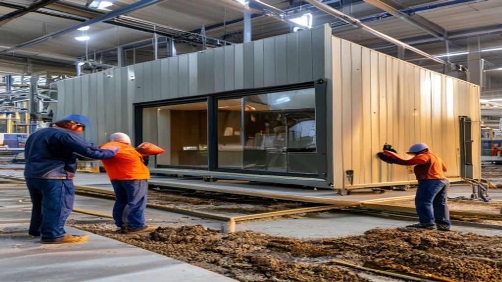 Modern modular cabins with sleek wooden exterior and spacious interior, ideal for eco‑friendly vacation homes