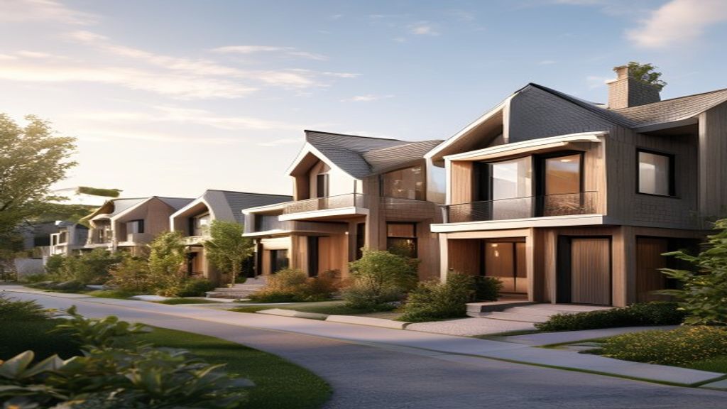 Modern new build houses with sleek design, spacious gardens, and energy‑efficient features.