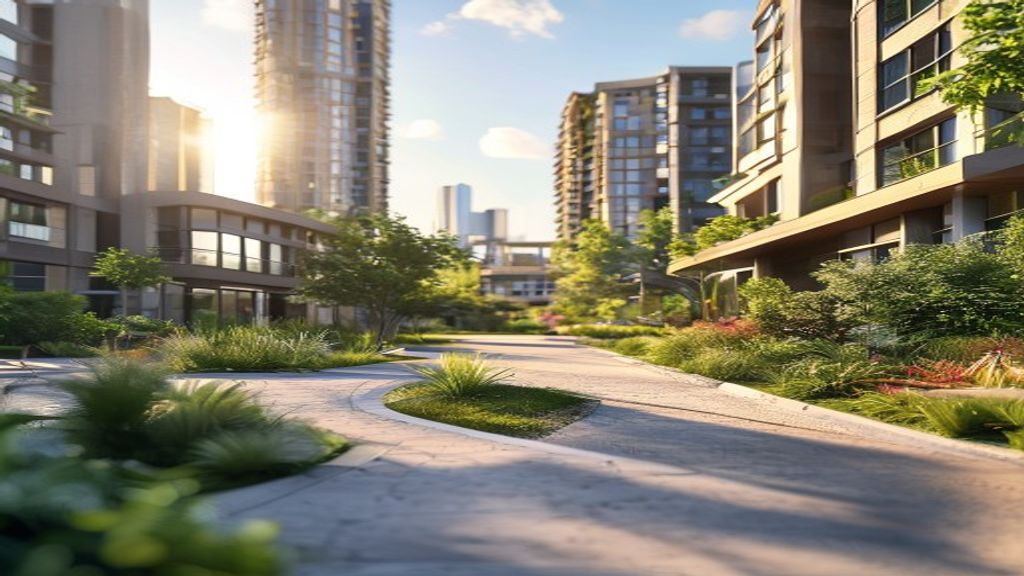Modern new property developments with contemporary architecture and sustainable features