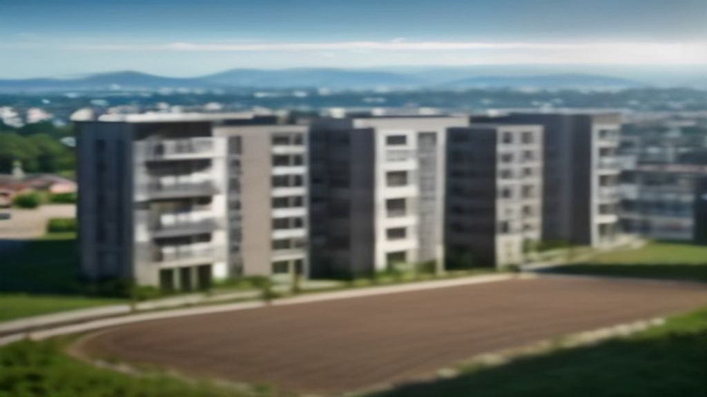 Modern new‑build flats featuring sleek balconies, large windows, and contemporary design set against a city skyline.